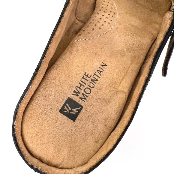 White Mountain dark navy leather mules, size 8 US - Picture 13 of 13